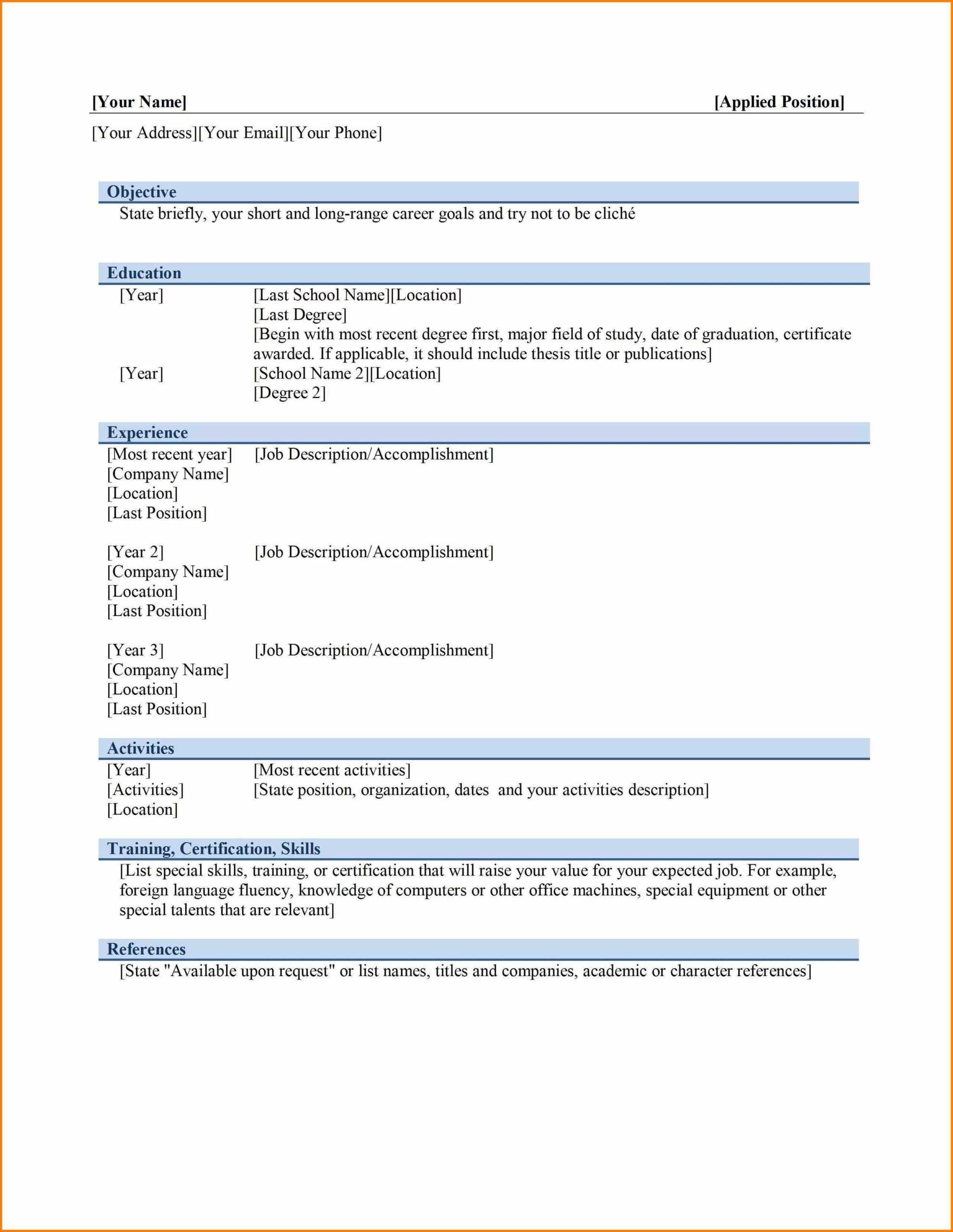 Best Cv Format Download In Ms Word – Zohre.horizonconsulting.co Inside Simple Resume Template Microsoft Word