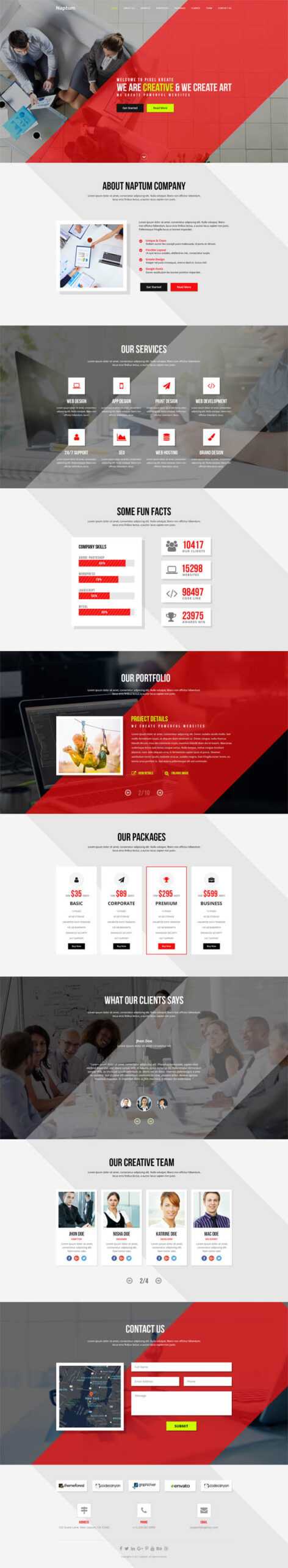 Best Single Page Web Templates | Web Design | Graphic Design Regarding Single Page Brochure Templates Psd