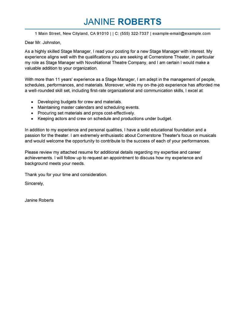 Best Supervisor Cover Letter Examples | Livecareer Within Letter Of Interest Template Microsoft Word