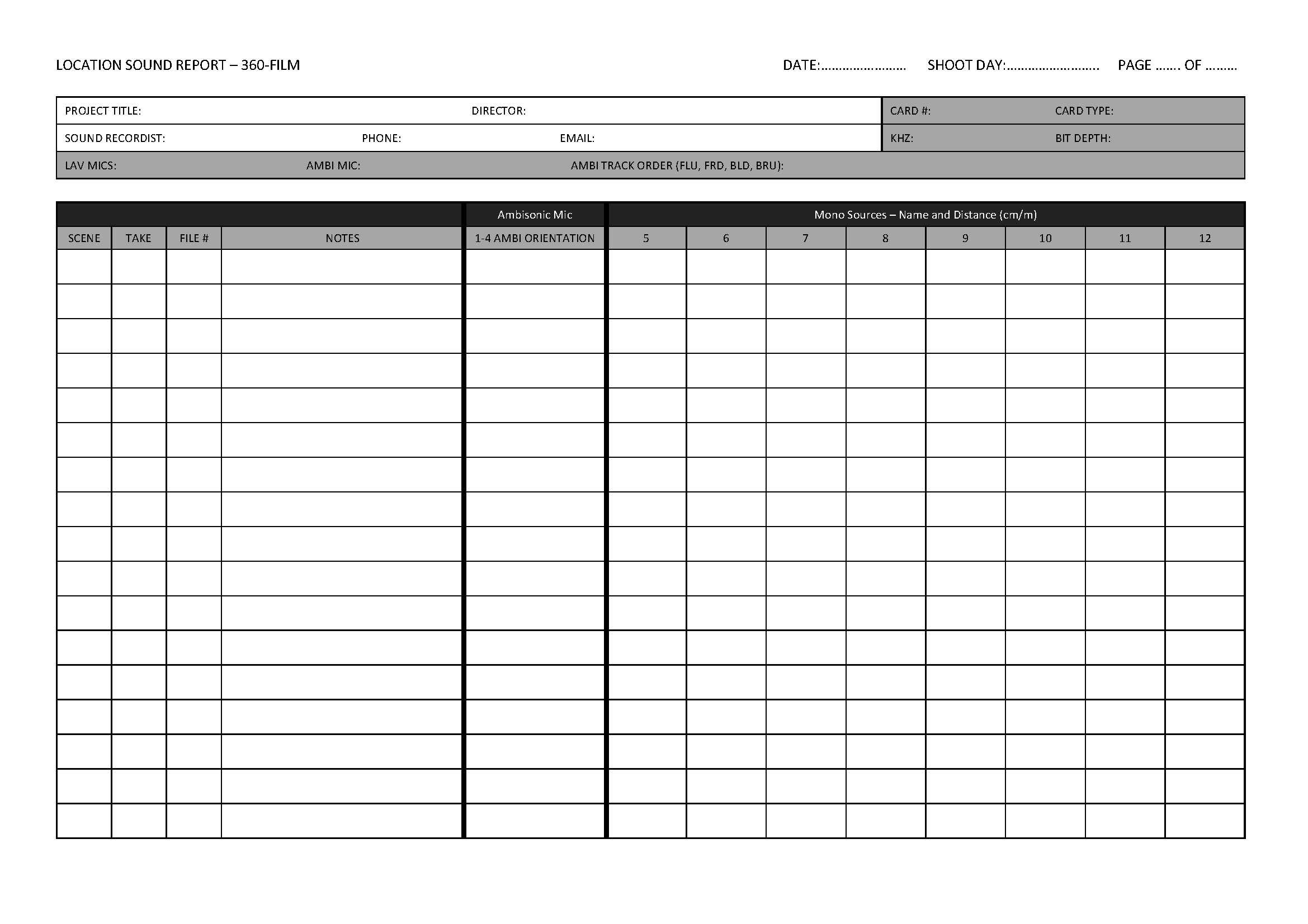 Beyond Reality Regarding Sound Report Template