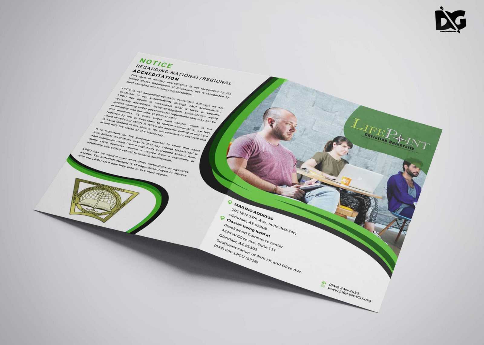 Bi Fold Brochure Psd Template Download Free | Designhooks With Regard To Two Fold Brochure Template Psd