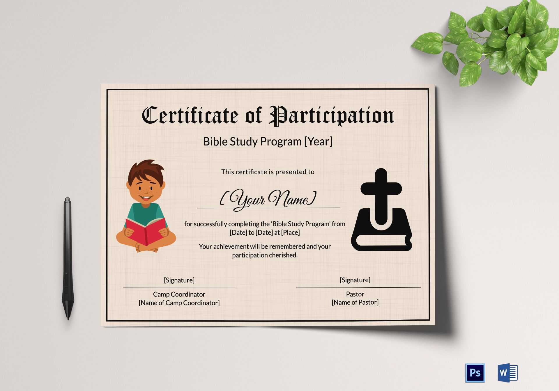 Bible Prophecy Program Certificate For Kids Template Intended For Christian Certificate Template