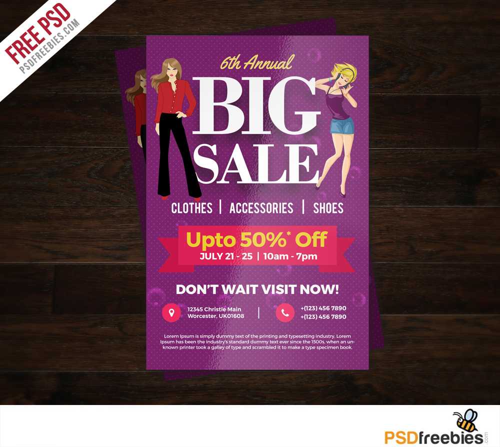 Big Sale Colorful Flyer Free Psd Template | Psdfreebies Regarding Free Business Flyer Templates For Microsoft Word