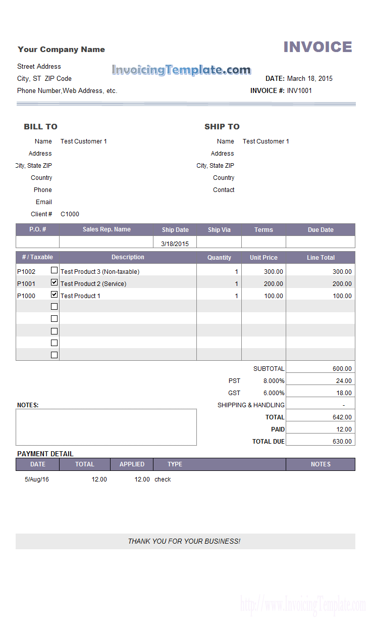 Bill Invoice Template – Mahre.horizonconsulting.co Throughout Credit Card Receipt Template