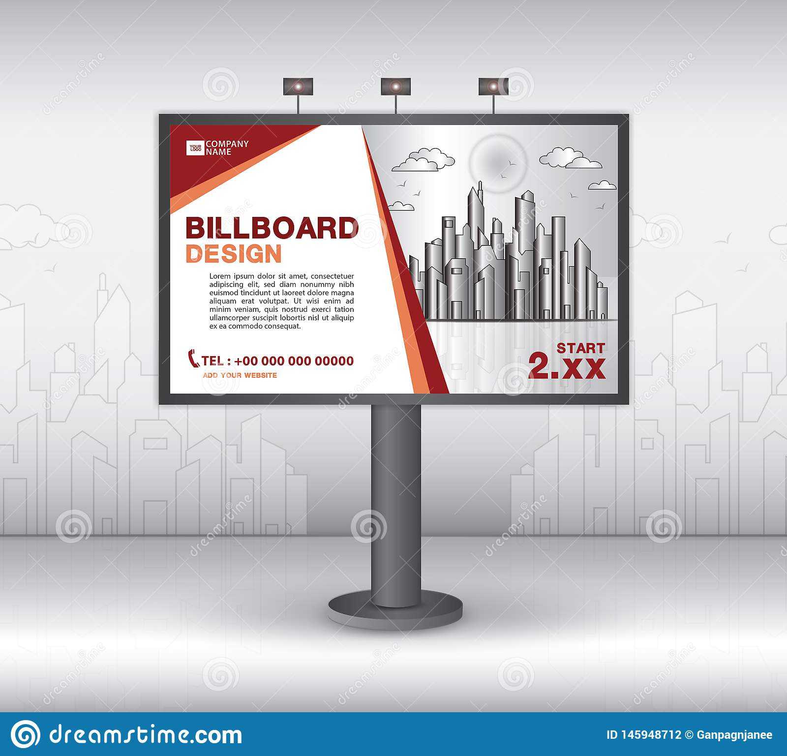 Billboard Banner Template Vector Design, Advertisement For Outdoor Banner Template