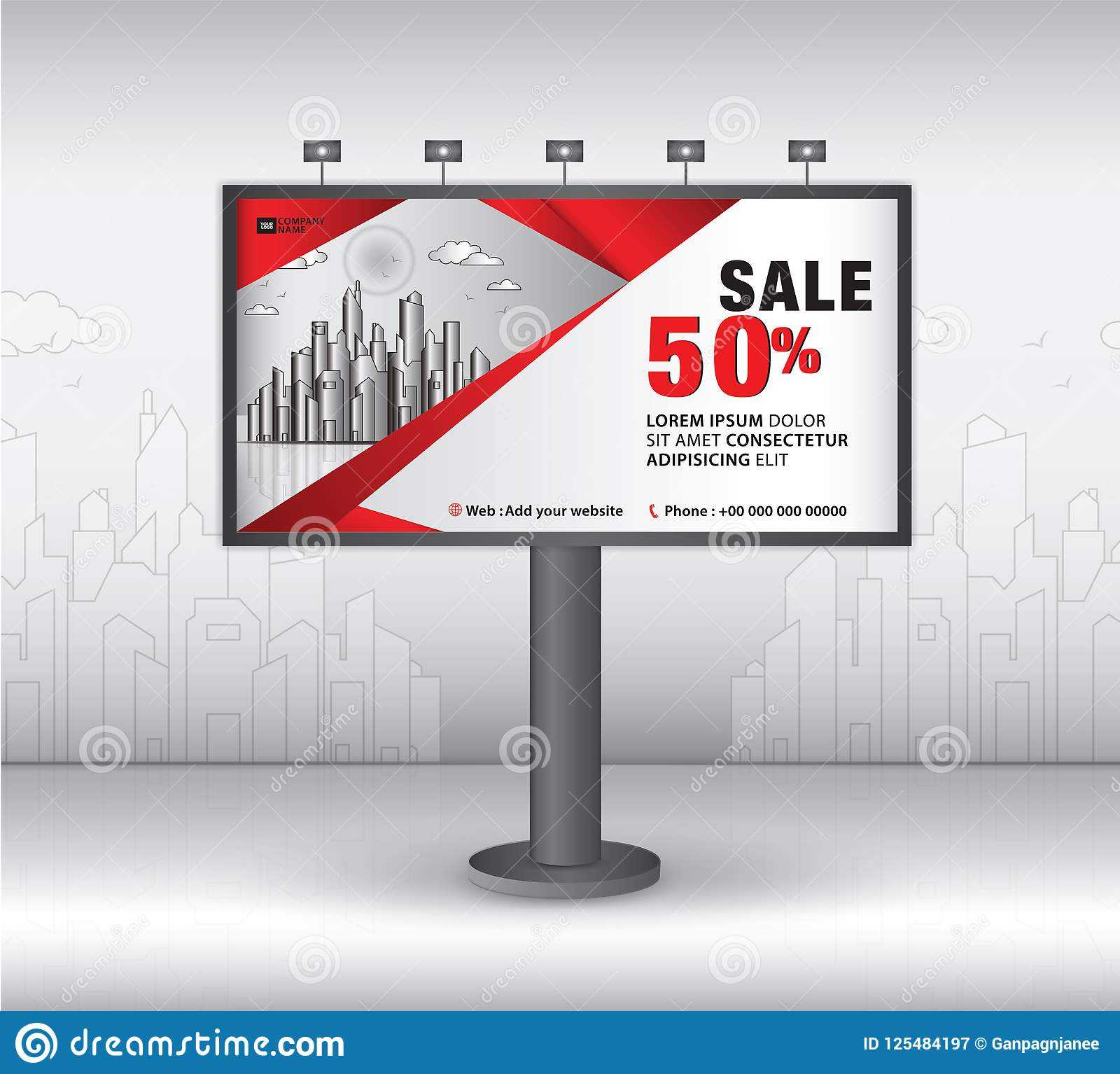 Billboard Banner Template Vector Design, Advertisement For Outdoor Banner Template