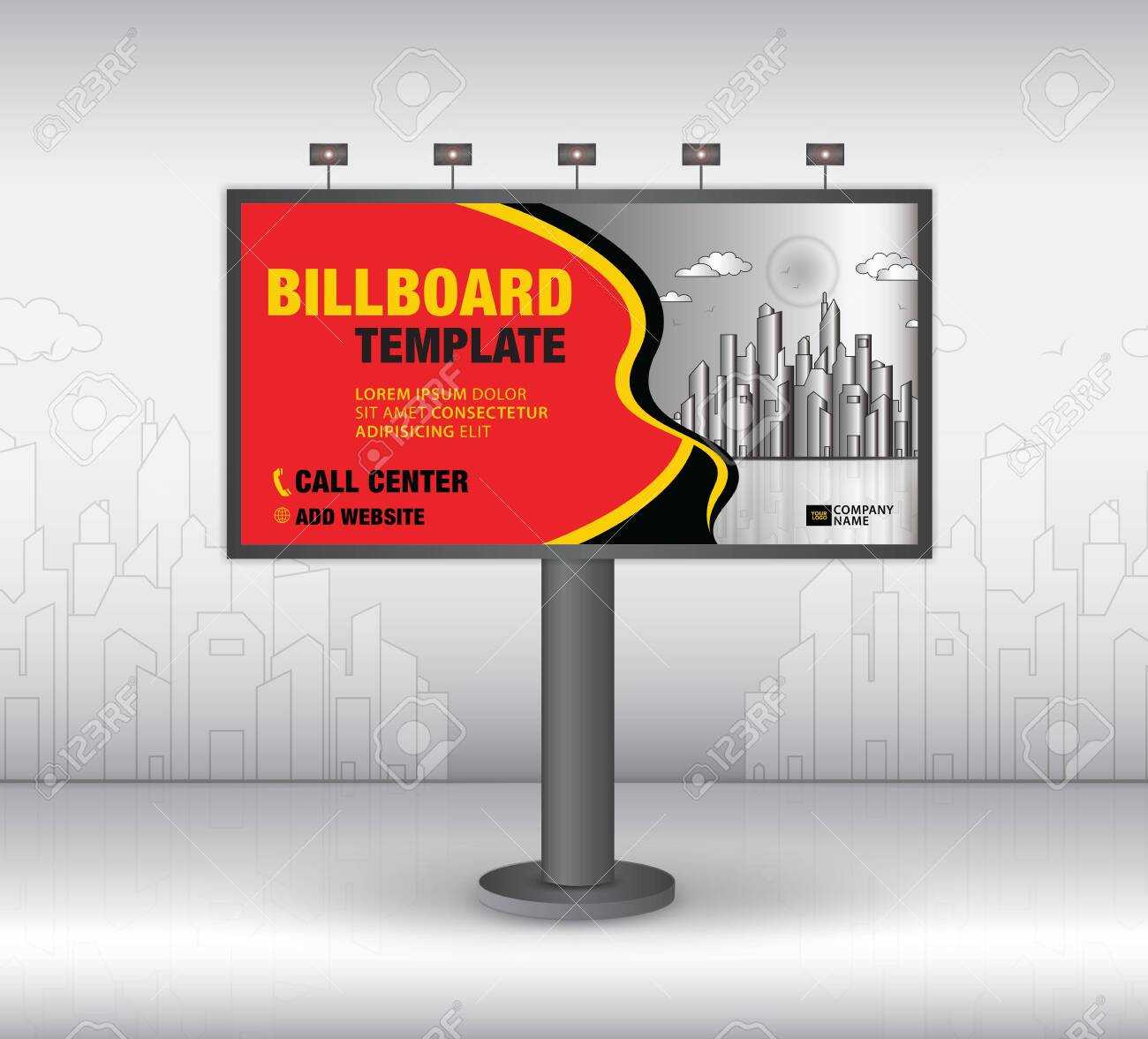 Billboard Design Vector, Banner Template, Advertisement, Realistic.. With Regard To Outdoor Banner Template