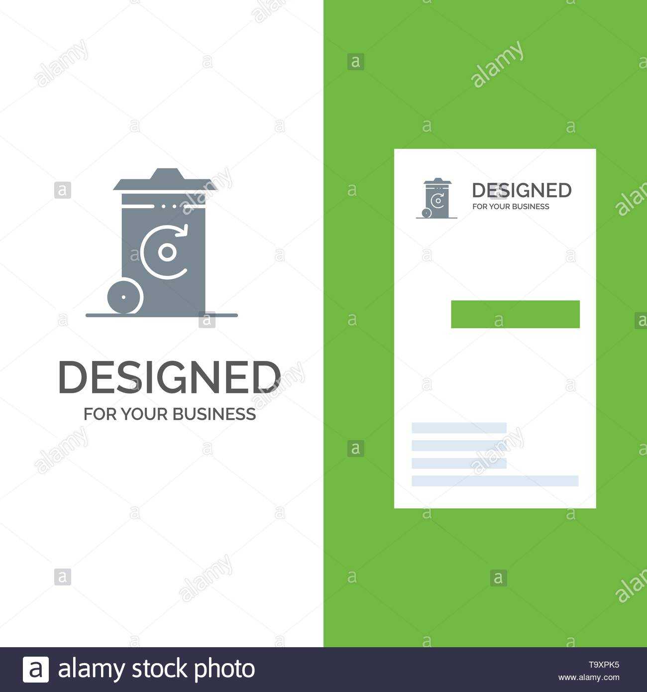 Bin, Recycling, Energy, Recycil Bin Grey Logo Design And For Bin Card Template