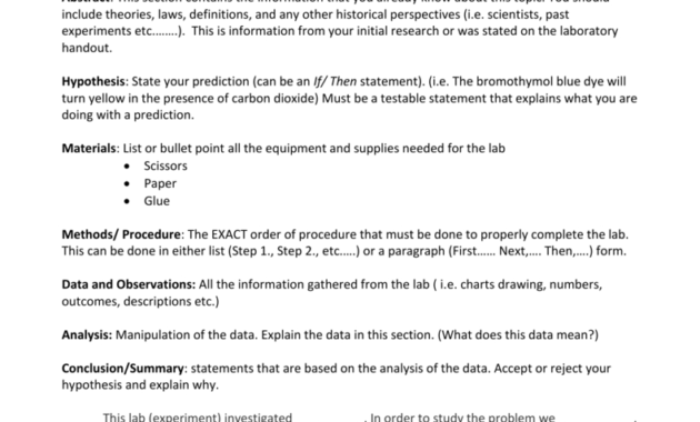 Biology Lab Report Template for Biology Lab Report Template