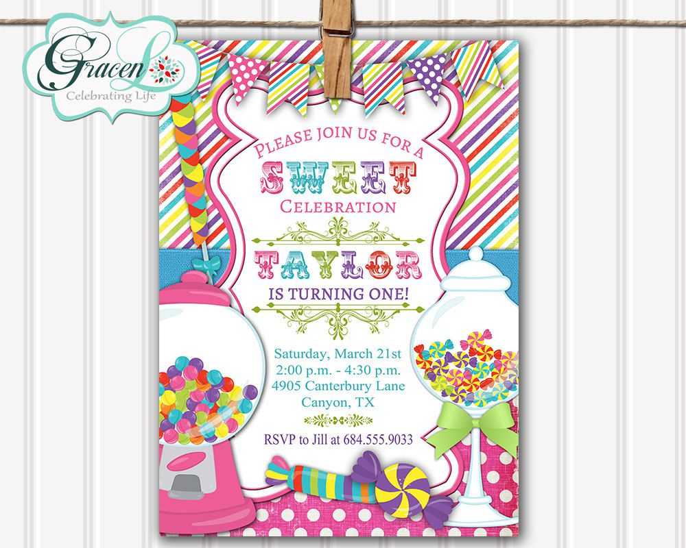 Birthday Invitations Design : Birthday Invitations Designs With Regard To Blank Candyland Template