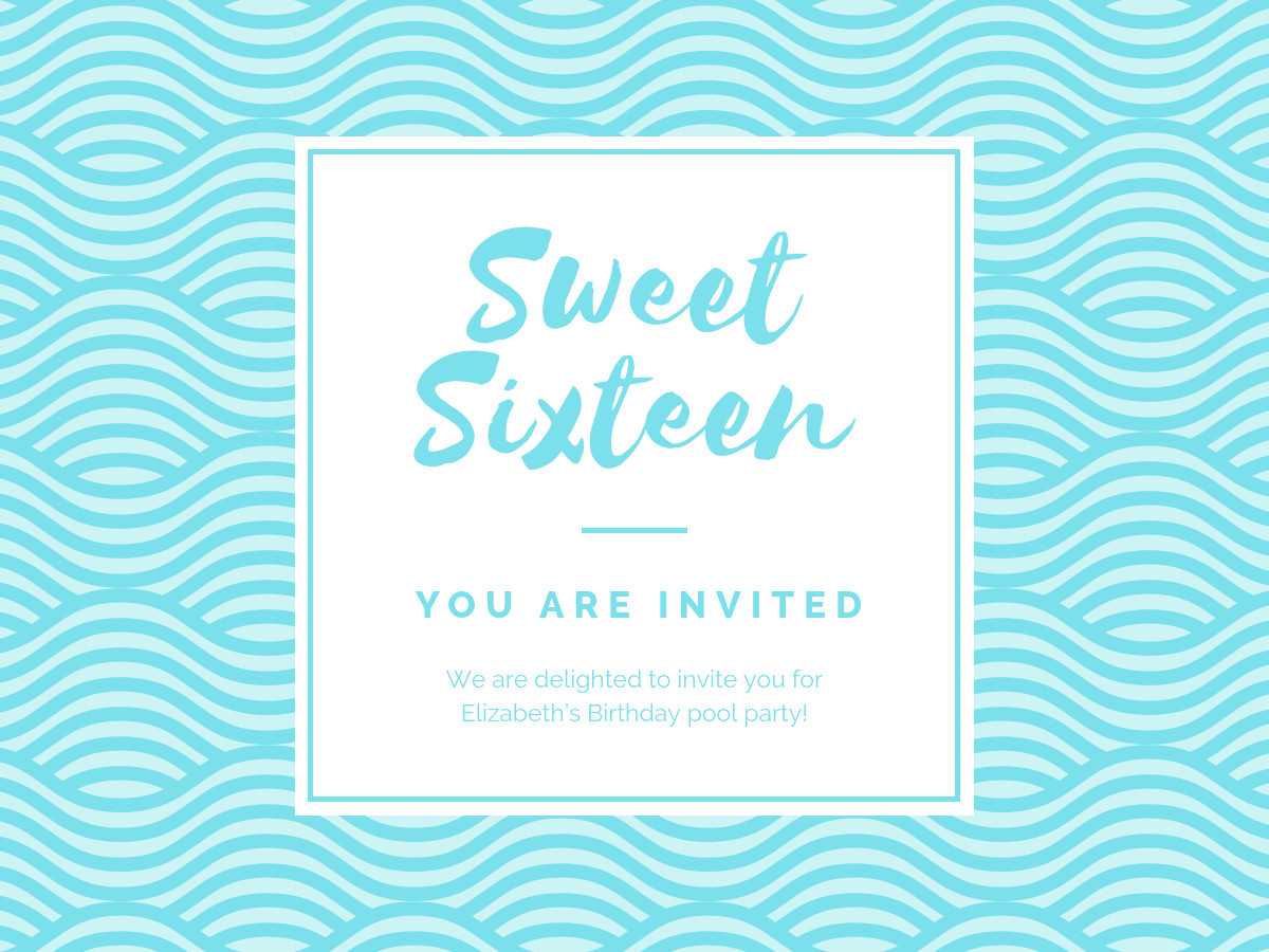 Birthday Party Invitation - Banner Template Regarding Sweet 16 Banner Template