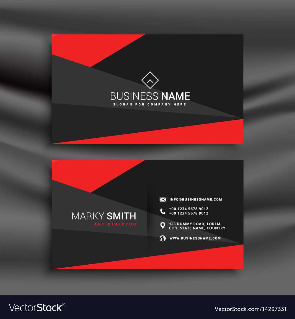 Black And Red Business Card Template With Inside Buisness Card Templates