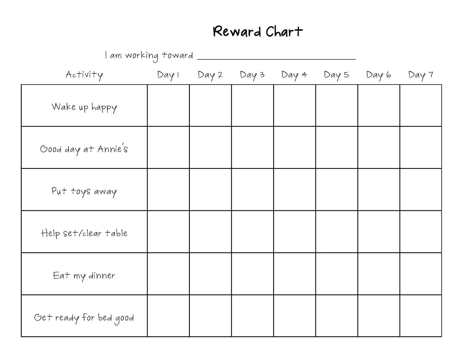 Black And White Reward Charts – Bigit.karikaturize Intended For Blank Reward Chart Template