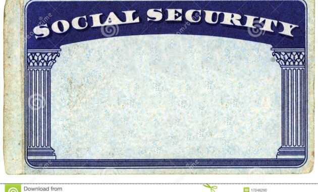 Blank American Social Security Card Stock Photo - Image Of in Fake Social Security Card Template Download