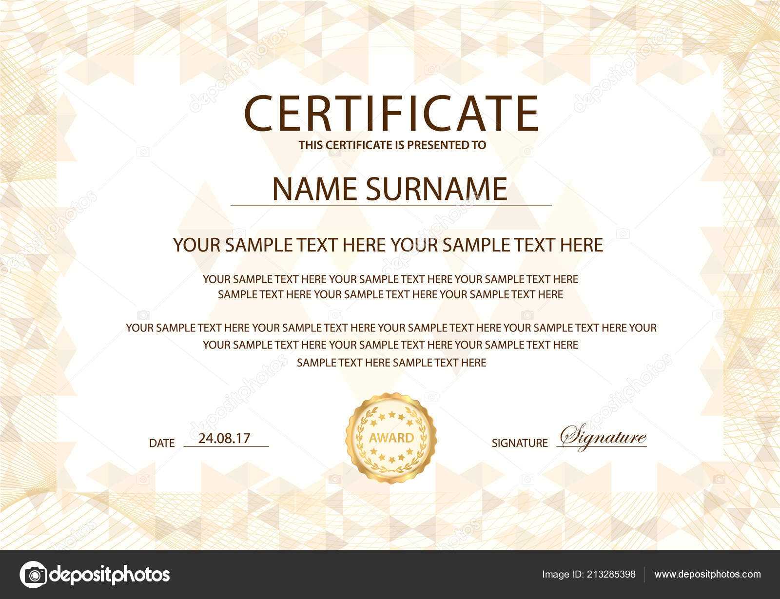 Blank Award Template – C Punkt Within Certificate Of Attainment Template