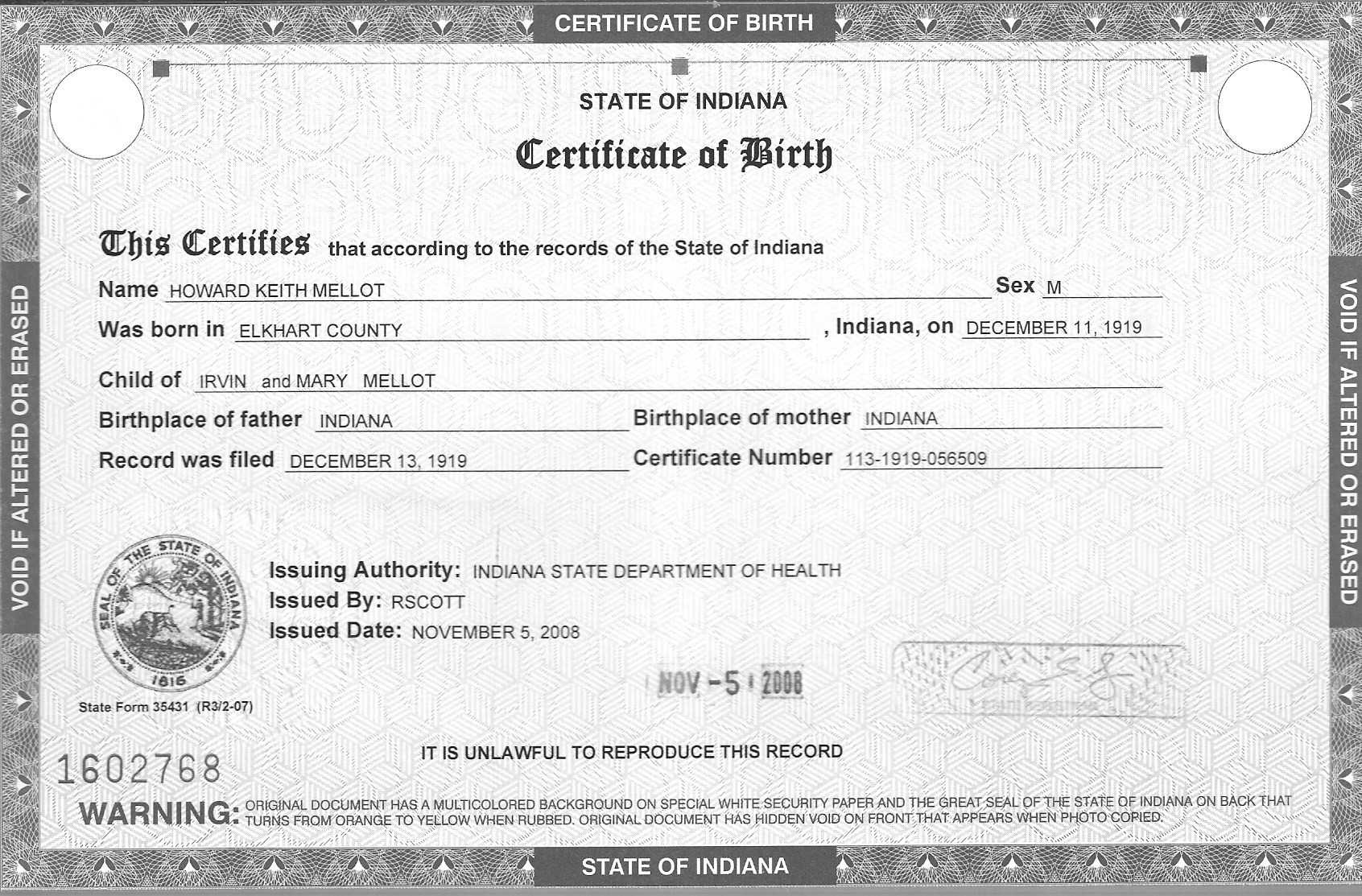 Blank Birth Certificate Pdf Fresh Sample Blank Certificate 8 With Editable Birth Certificate Template