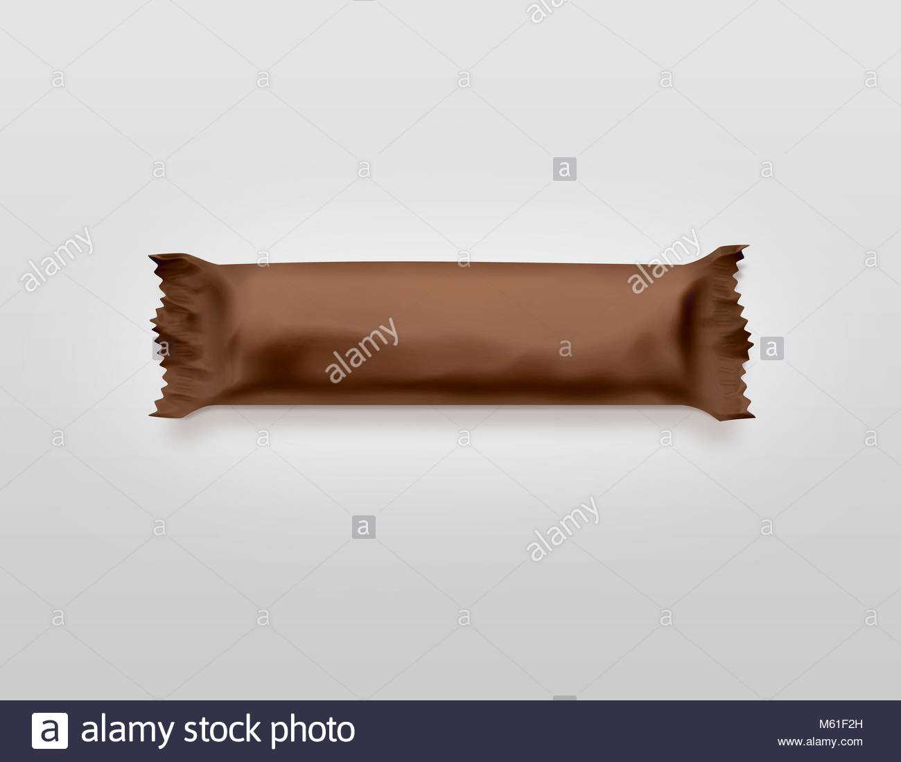 Blank Brown Candy Bar Plastic Wrap Mockup Isolated. Empty With Regard To Blank Candy Bar Wrapper Template