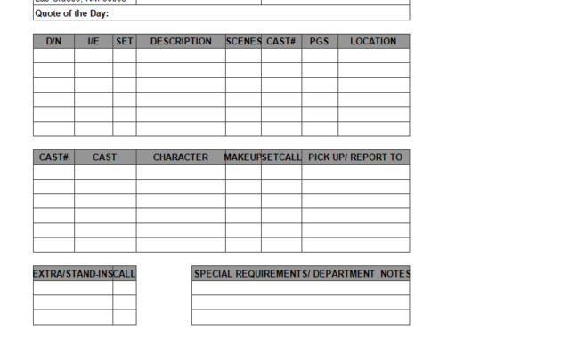 Blank Call Sheet | Templates At Allbusinesstemplates with Blank Call Sheet Template