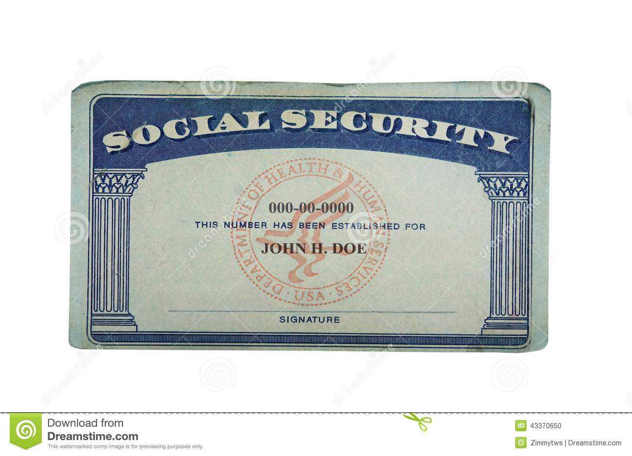 Blank Card Stock Photo. Image Of Paper, Social, Security For Ssn Card Template