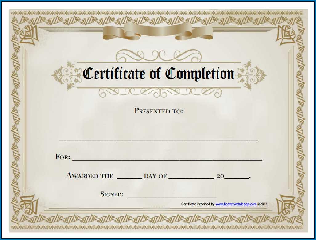 Blank Certificate Of Completion Template – Zohre Intended For Word Template Certificate Of Achievement