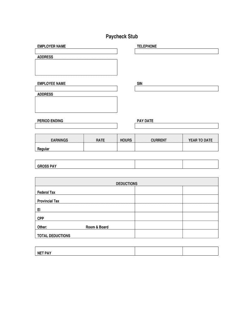 Blank Check Stubs – Mahre.horizonconsulting.co Regarding Blank Pay Stubs Template