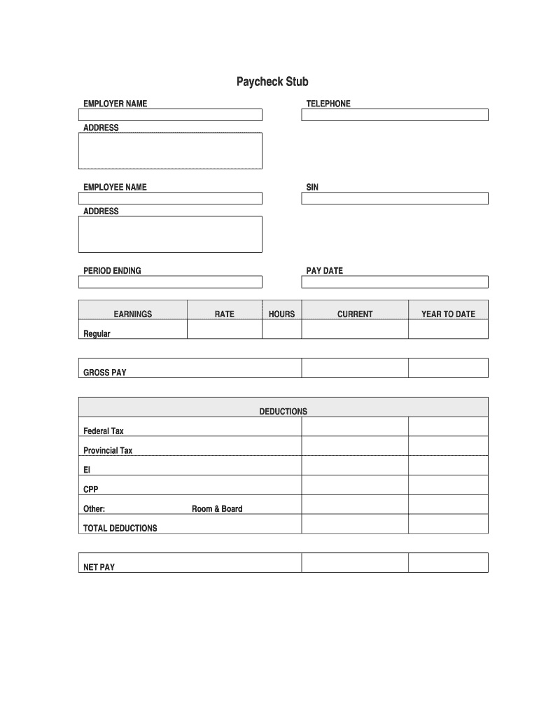 Blank Check Stubs - Mahre.horizonconsulting.co Regarding Blank Pay Stubs Template