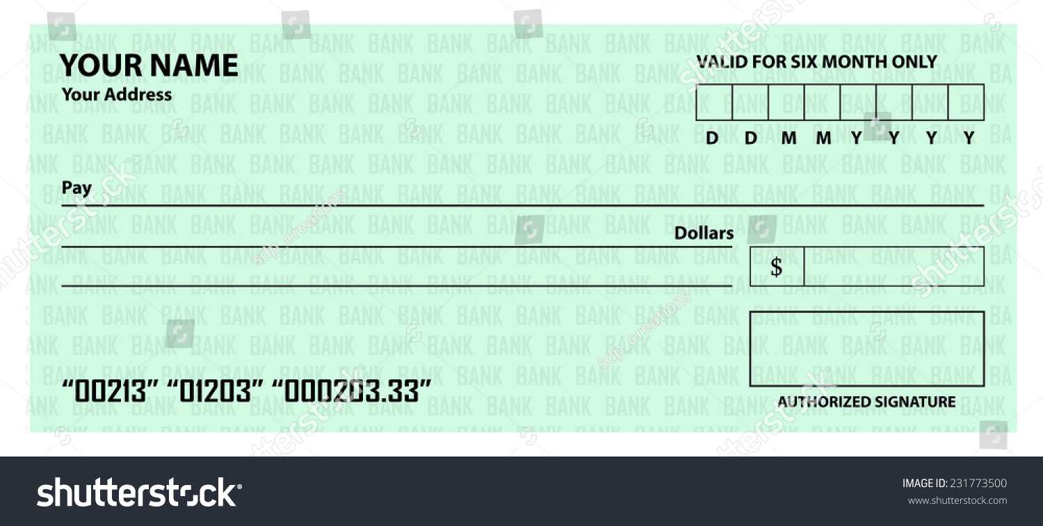 Blank Cheque Template Stock Vector (Royalty Free) 231773500 Throughout Blank Cheque Template Download Free