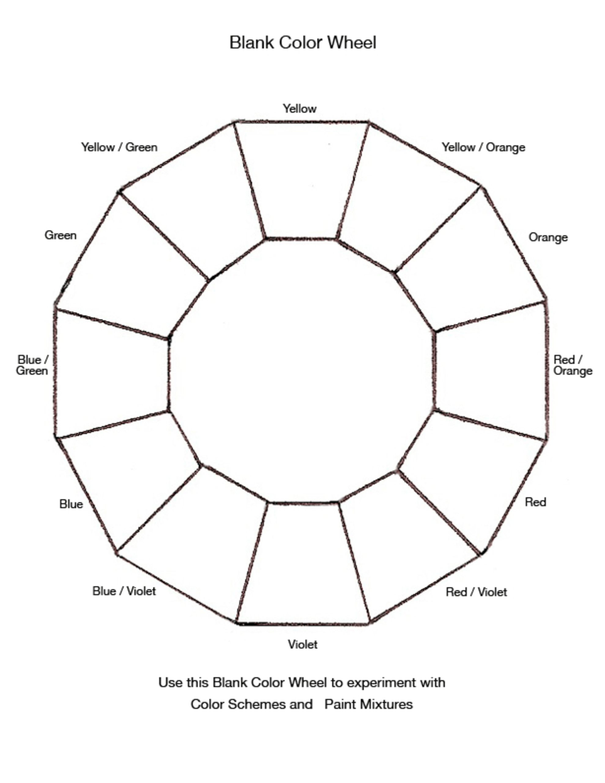Blank Color Wheel Chart | Templates At Allbusinesstemplates Regarding Blank Color Wheel Template