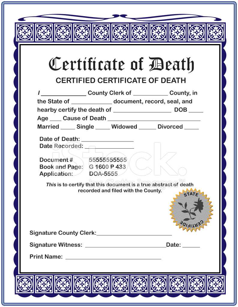 Blank Death Certificate - Zohre.horizonconsulting.co Throughout Fake Death Certificate Template