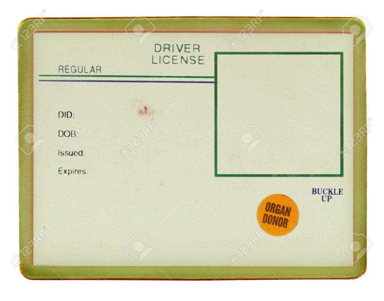 Blank Drivers License With Visible Old Paper Texture, Scratchs Inside Blank Drivers License Template