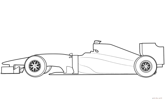 Blank Formula 1 Race Car Coloring Page | Free Printable pertaining to Blank Race Car Templates