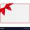 Blank Gift Card Template With Bow And Ribbon With Present Card Template