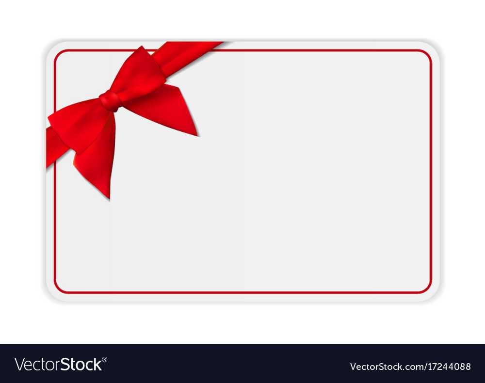 Blank Gift Card Template With Bow And Ribbon With Present Card Template