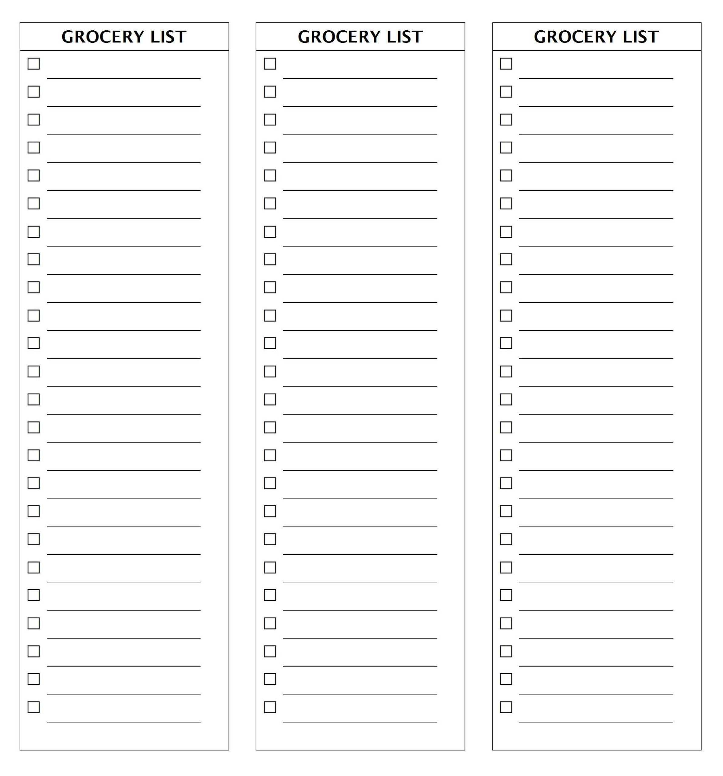 Blank Grocery List Printable – Mahre.horizonconsulting.co Inside Blank Grocery Shopping List Template