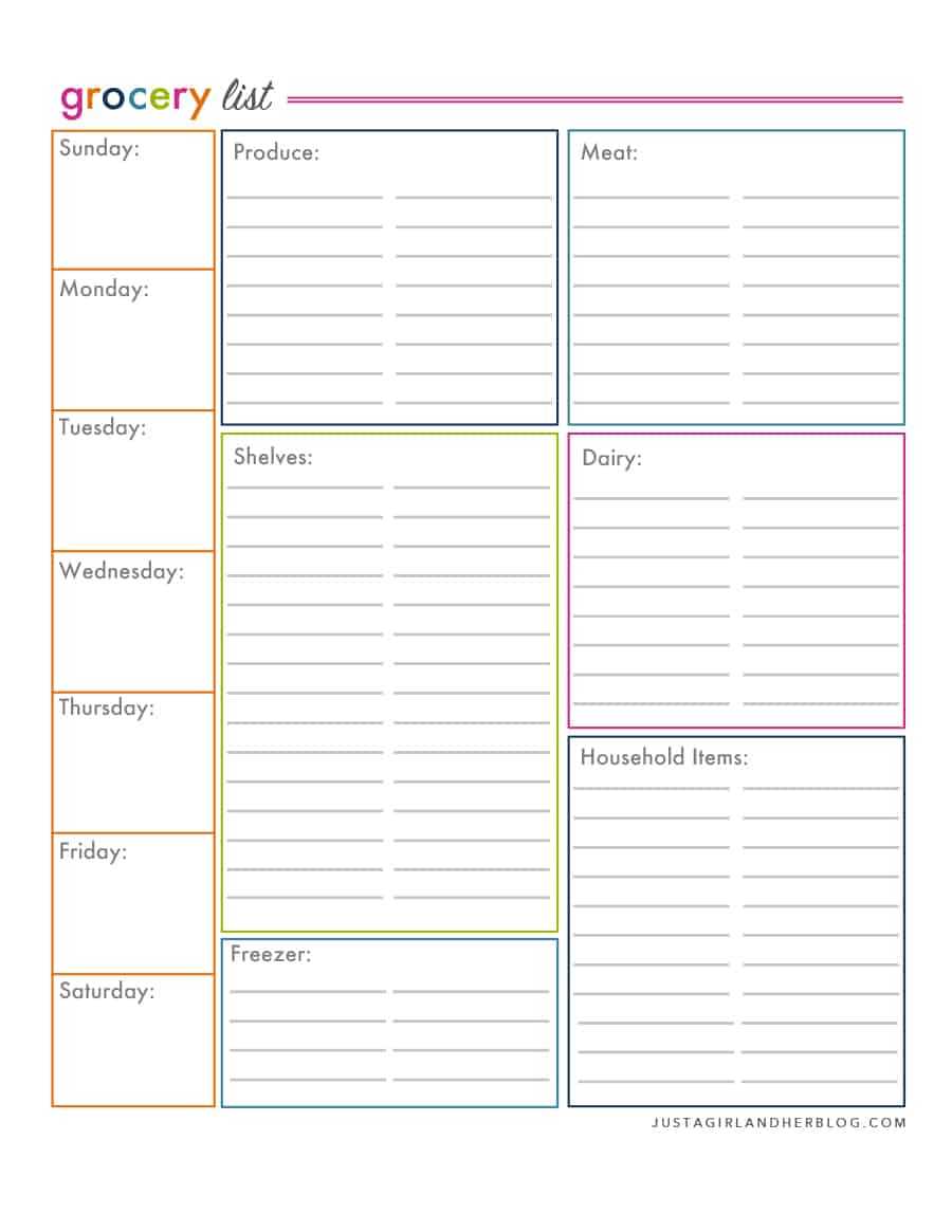 Blank Grocery List Printable – Mahre.horizonconsulting.co Intended For Blank Grocery Shopping List Template