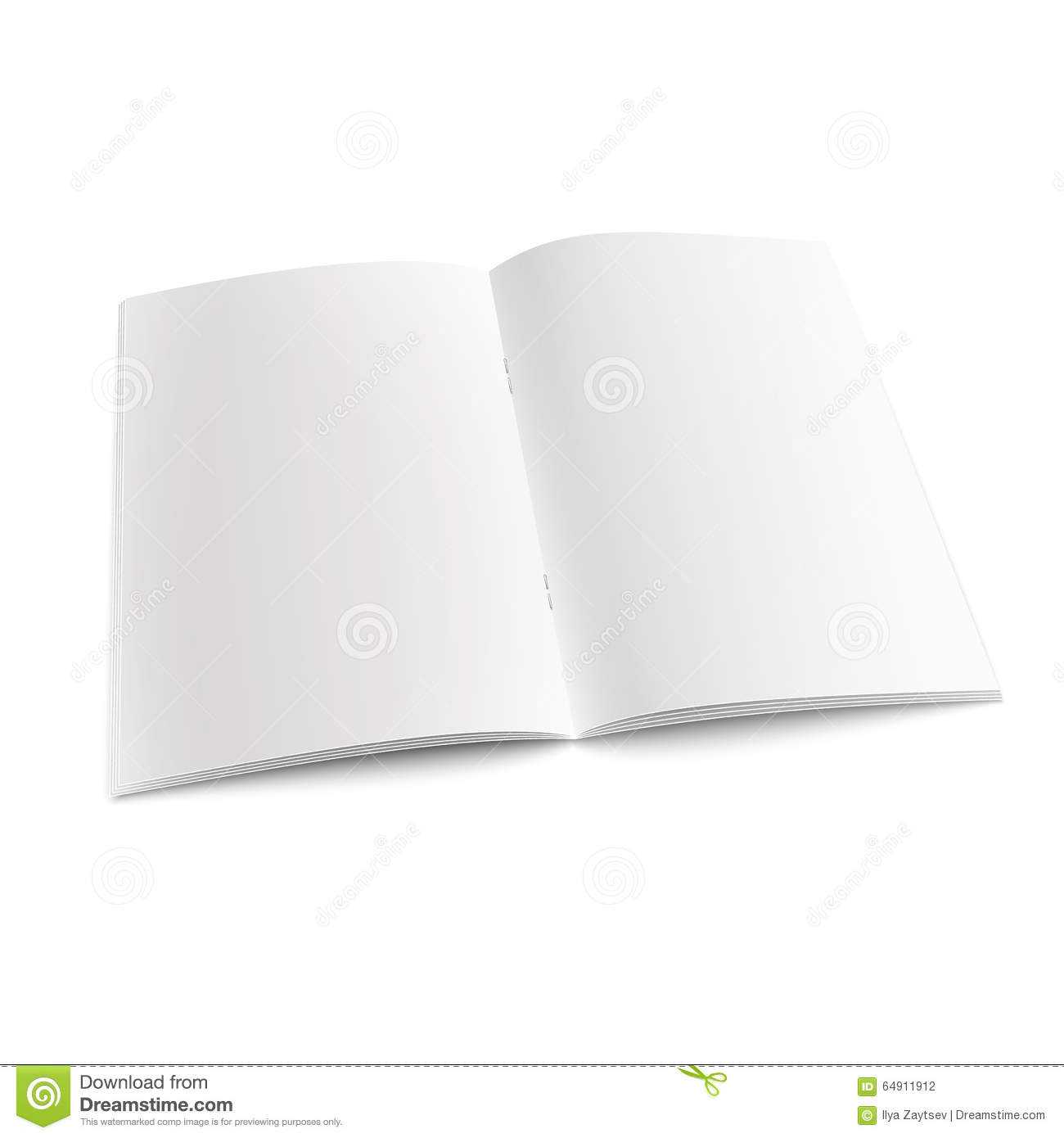 Blank Open Magazine Template With Staples. Stock Vector Inside Staples Banner Template