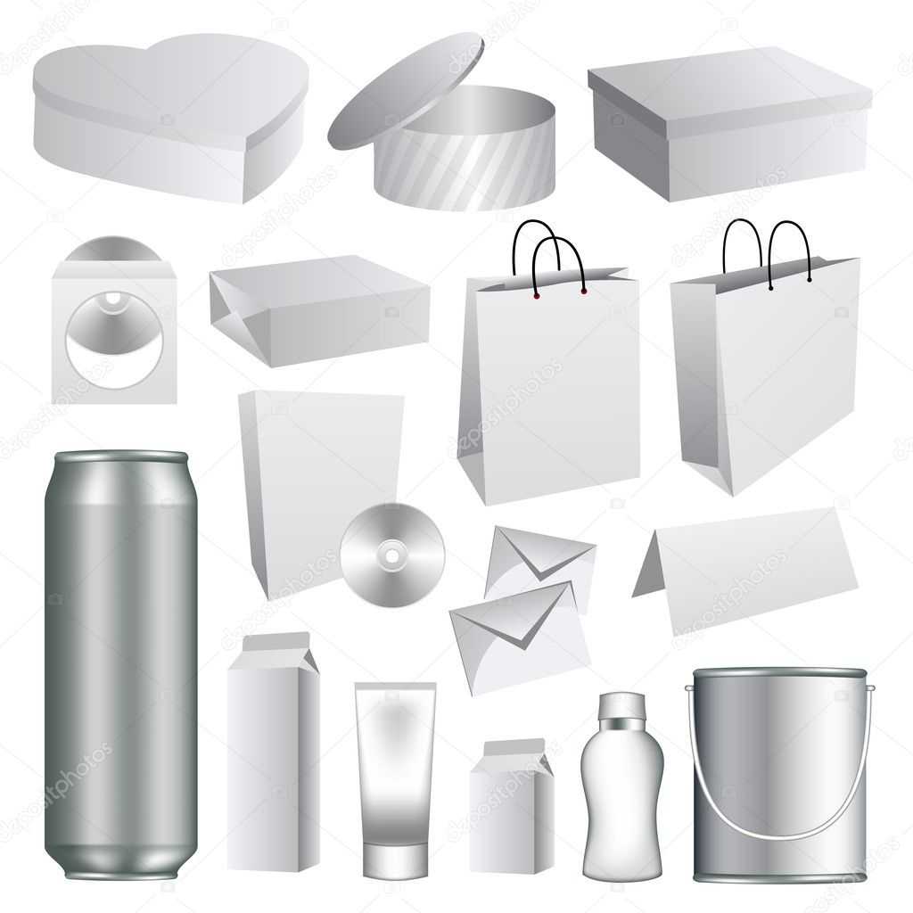 Blank Packaging Templates Collection — Stock Vector In Blank Packaging Templates