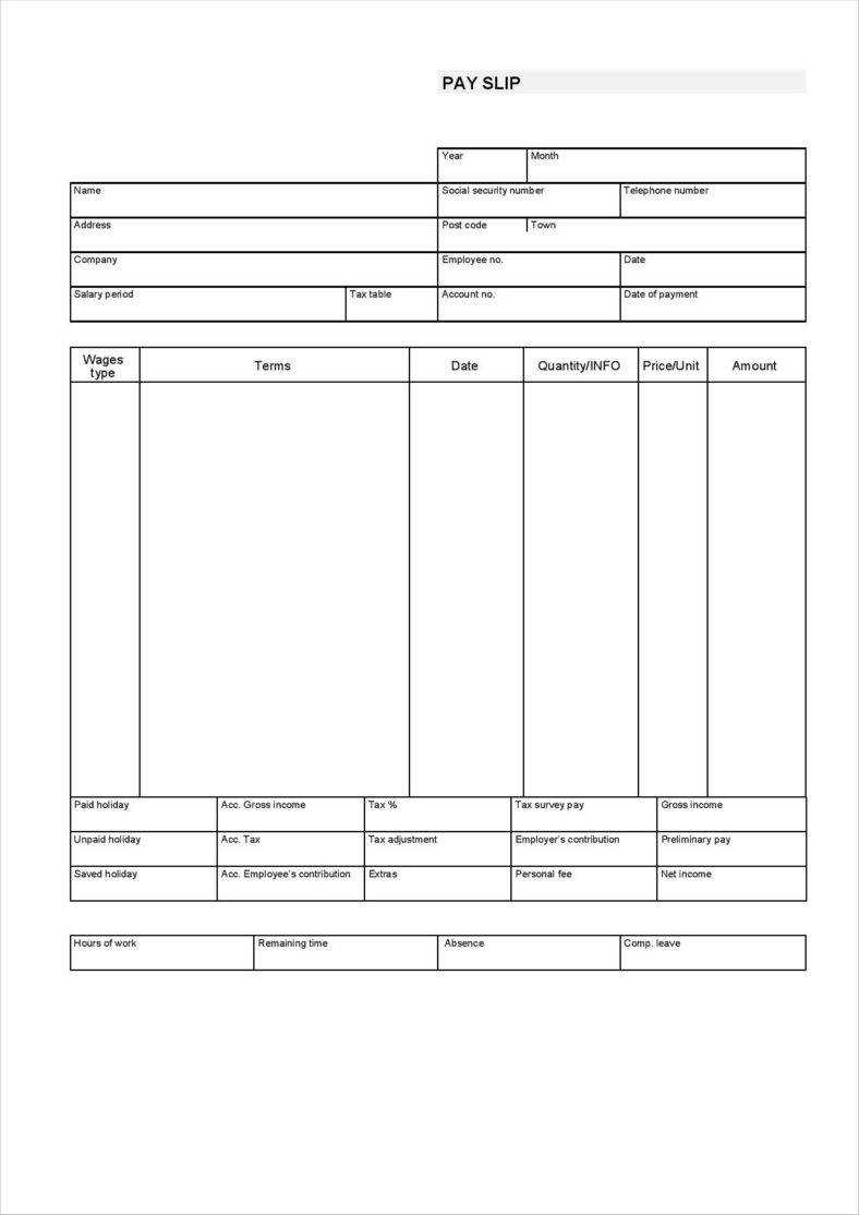 Blank Pay Stub - Mahre.horizonconsulting.co With Regard To Blank Pay Stubs Template