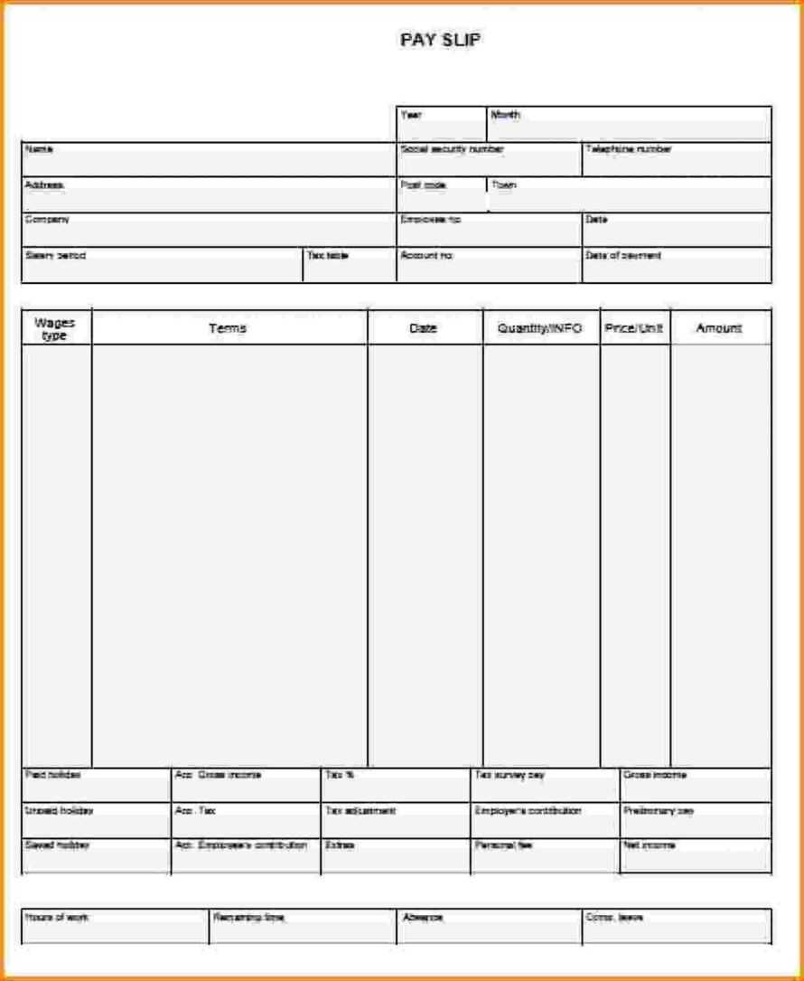 Blank Pay Stub Template Ideas Stirring Word Excel Intended For Blank Pay Stub Template Word