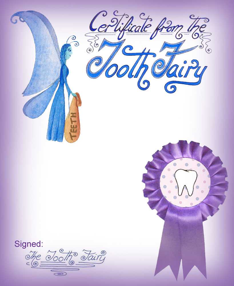 Blank Purple Tooth Fairy Certificate | Rooftop Post Printables Intended For Tooth Fairy Certificate Template Free