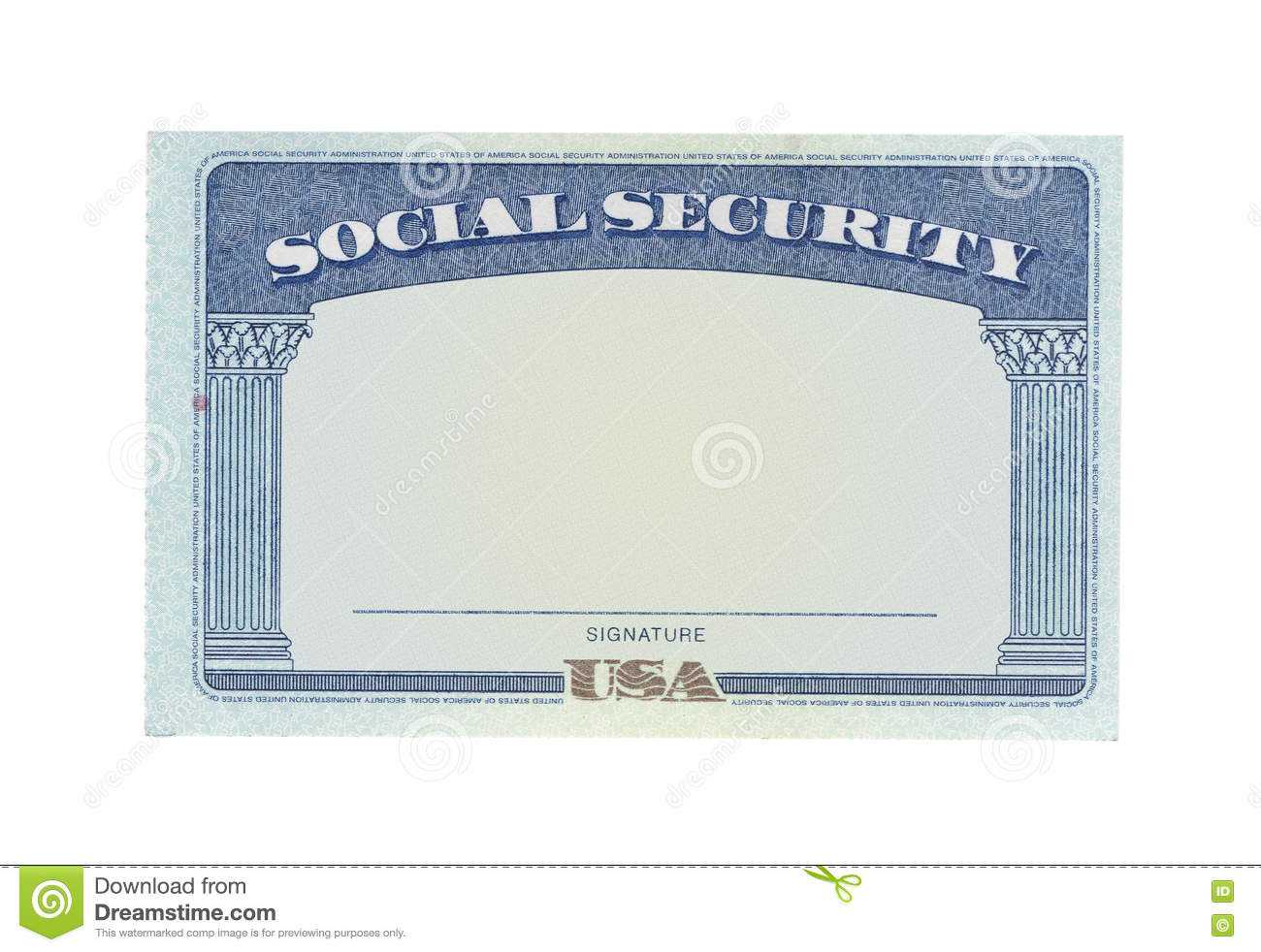 Blank Social Security Card Stock Photo. Image Of Money Intended For Social Security Card Template Download