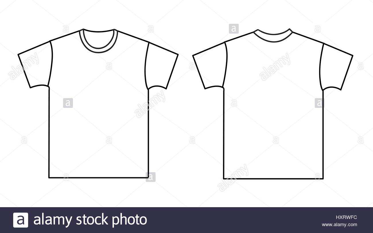 Blank T Shirt Template. Front And Back Stock Vector Art Inside Blank Tee Shirt Template