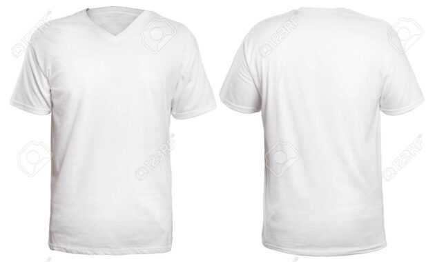 Blank V-Neck Shirt Mock Up Template, Front And Back View, Isolated.. pertaining to Blank V Neck T Shirt Template