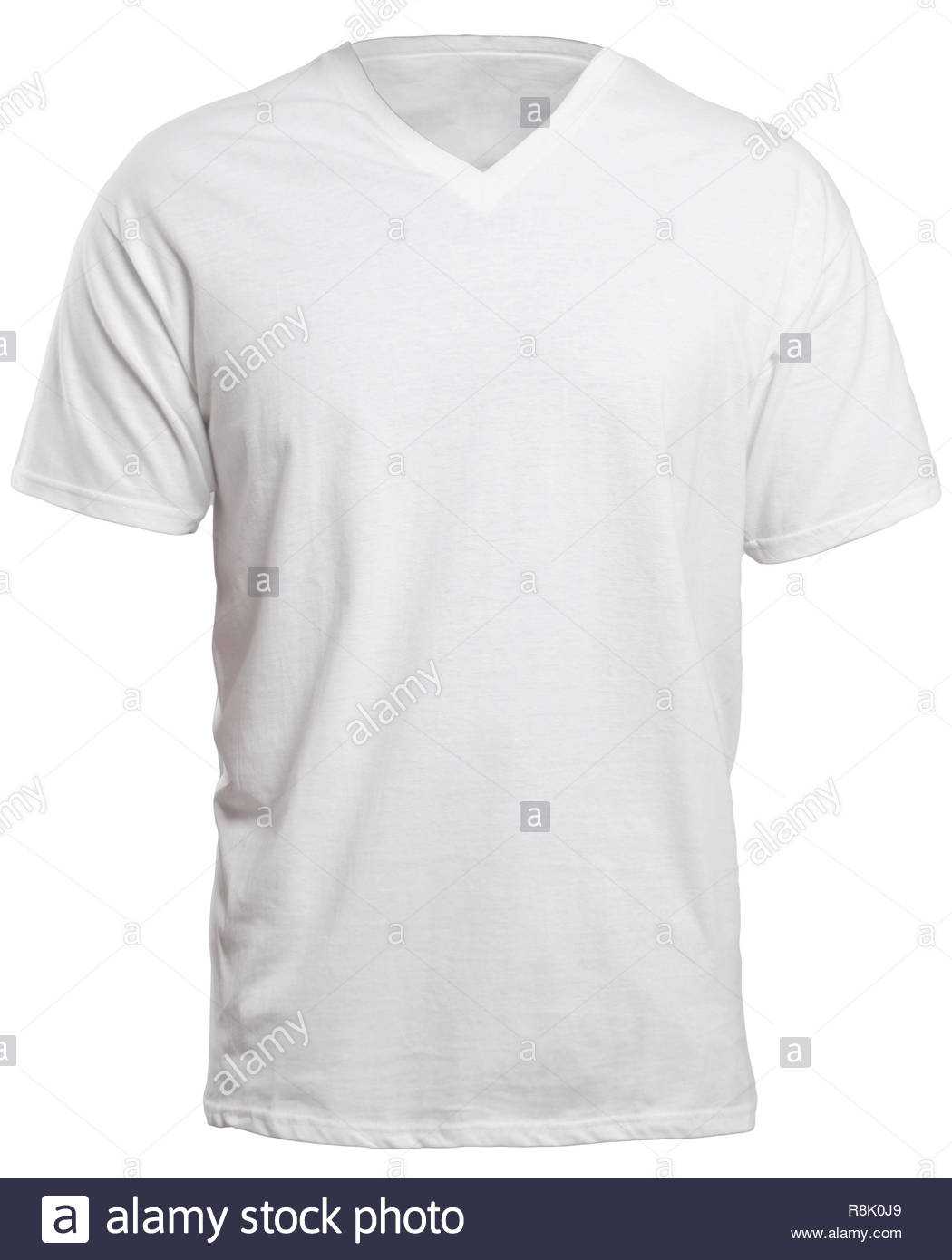 Blank V Neck Shirt Mock Up Template, Front View, Isolated On Regarding Blank V Neck T Shirt Template