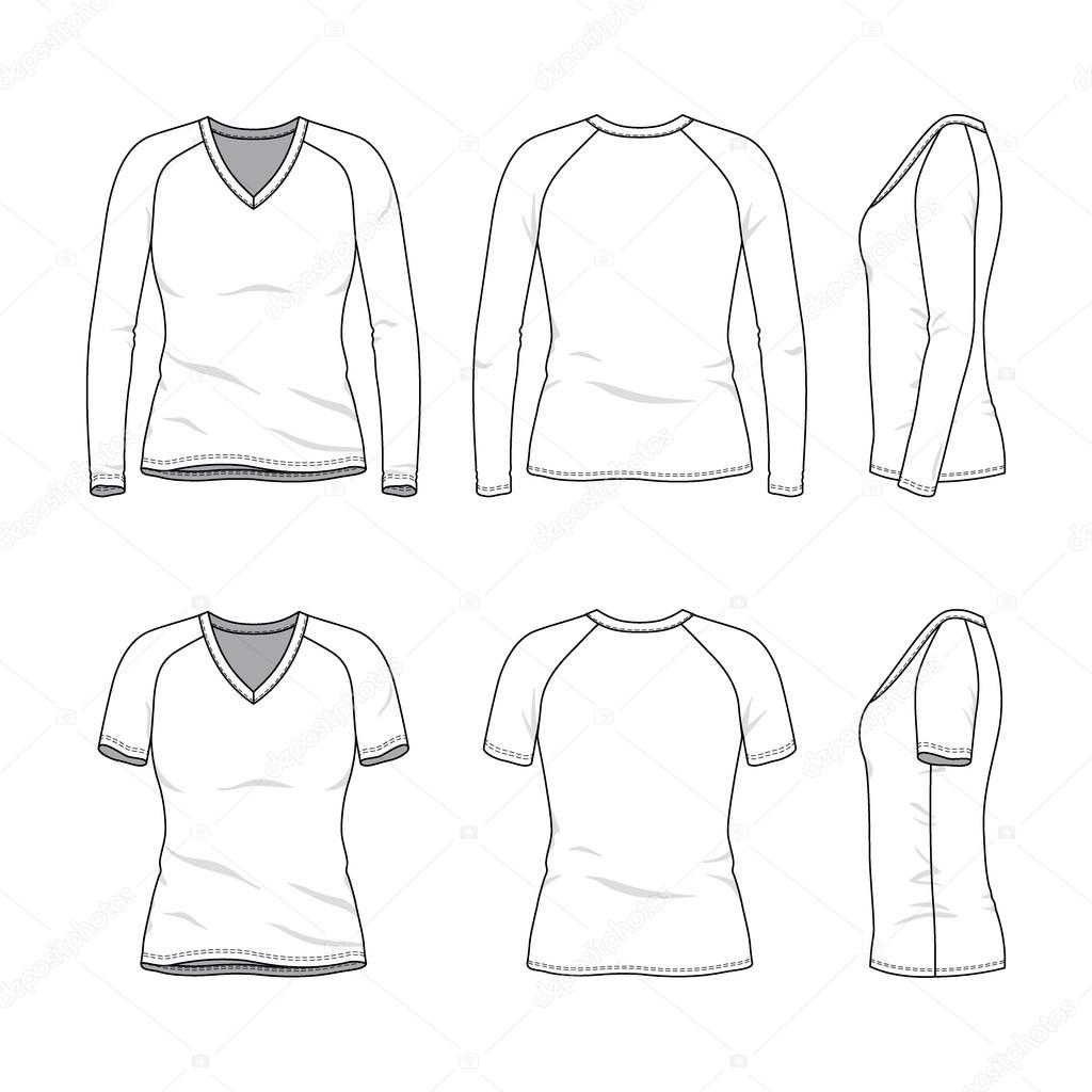 Blank V Neck T Shirt And Tee. — Stock Vector © Aunaauna2012 Throughout Blank V Neck T Shirt Template