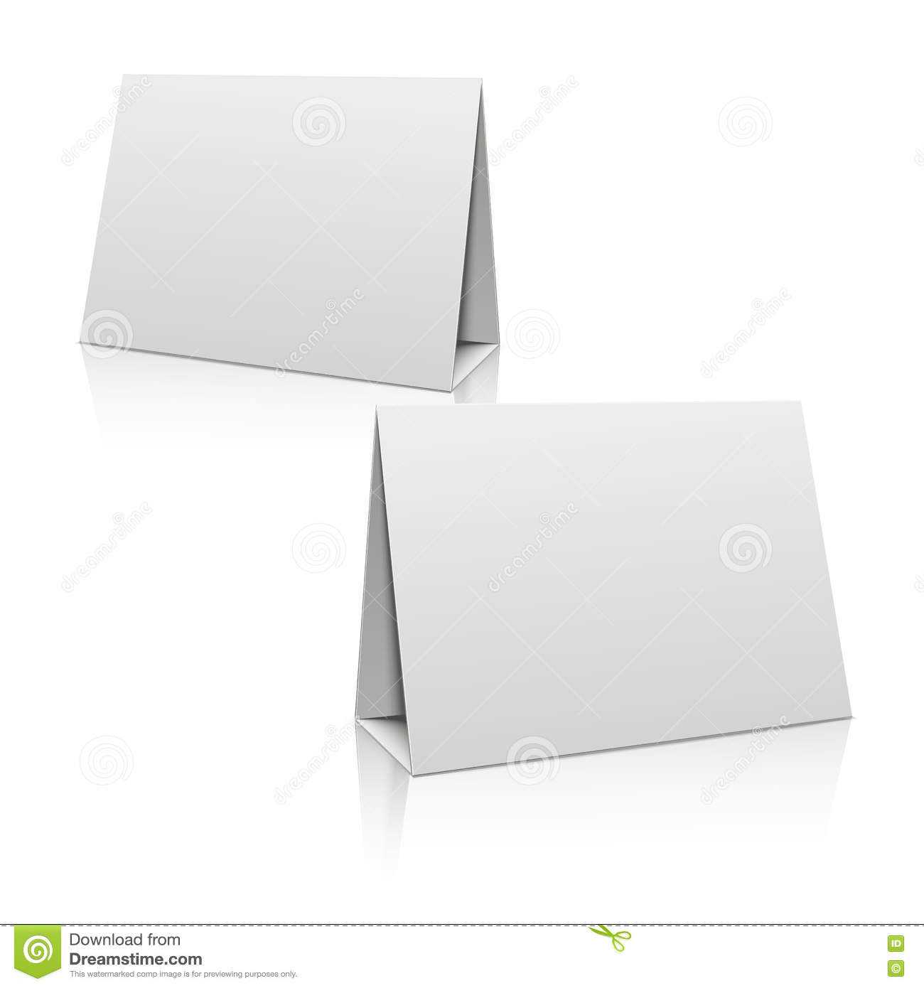 Blank White Paper Stand Table Holder Card. 3D Vector Design Intended For Card Stand Template