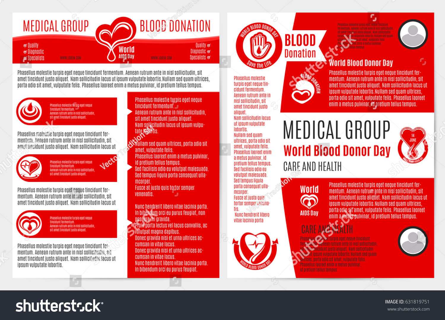 Blood Donation Medical Brochure Poster Template Stock Vector Regarding Hiv Aids Brochure Templates