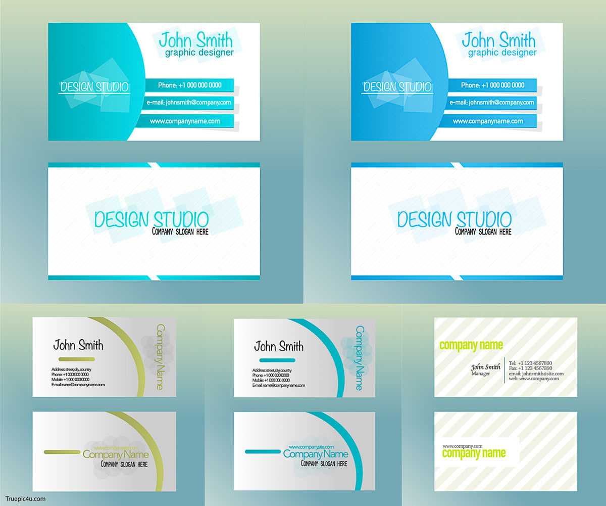 Blue And Olive Business Cards Vector Free Download Regarding Templates For Visiting Cards Free Downloads