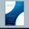 Blue Brochure Template With Curve Lines Throughout Technical Brochure Template