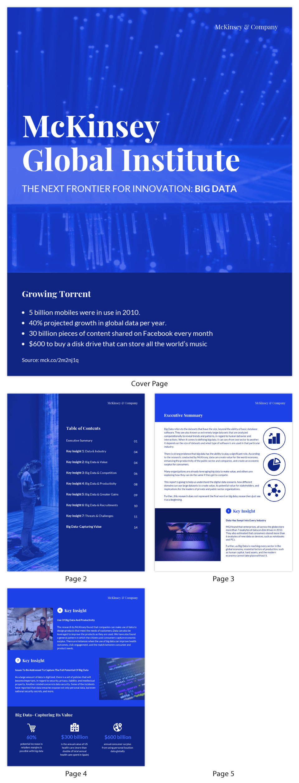 Blue Tech Mckinsey Consulting Report Template Within Mckinsey Consulting Report Template